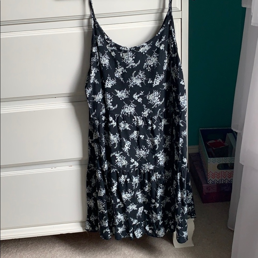 Short Black & White Floral Dress